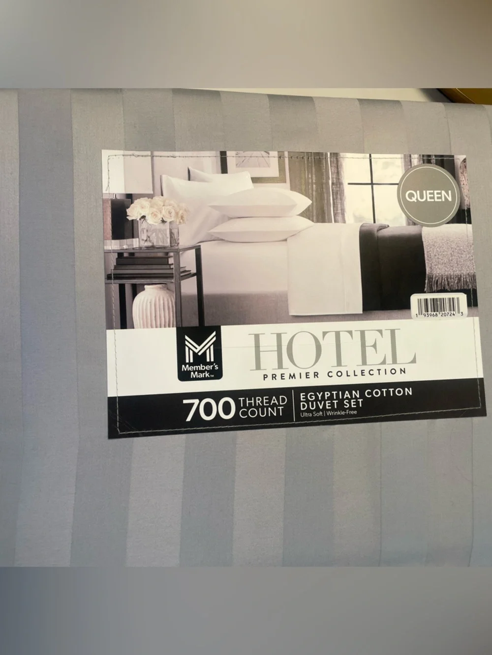 NWT Egyptian cotton 3-piece duvet set 700 thread count queen members mark